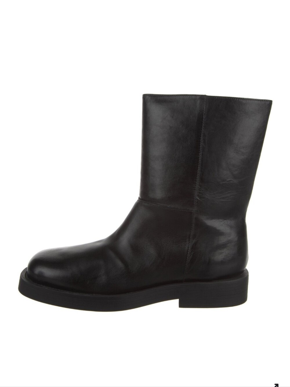 Schutz Black Leather Mid-Calf Boots 10